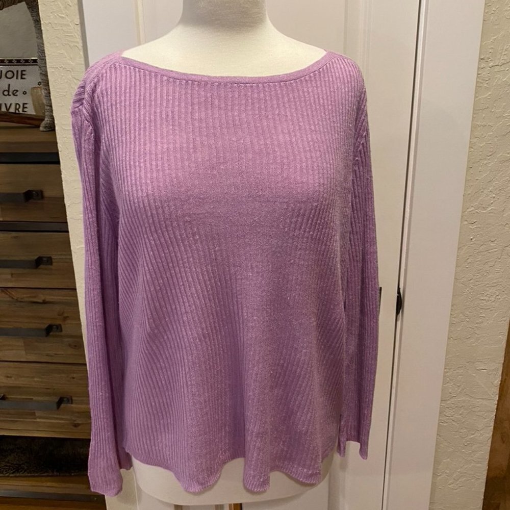 Eileen Fisher Lilac long sleeve ribbed sweater PL